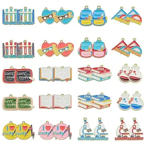 40Pcs 20 Styles Alloy Enamel Pendants