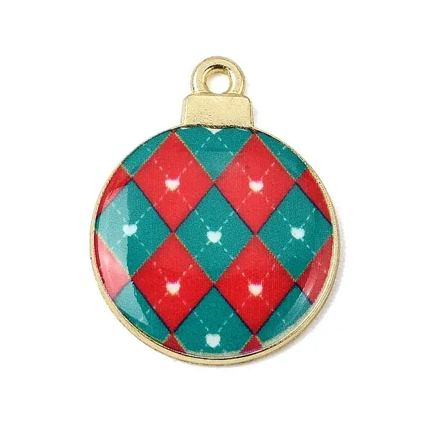 Christmas Printed Alloy Pendants
