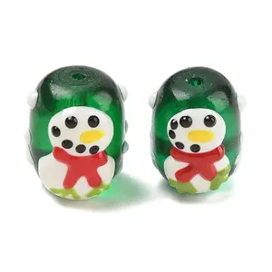Christmas Handmade Bumpy Lampwork Beads