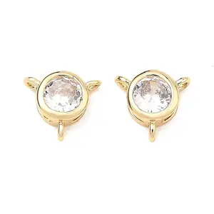 Brass Pave Clear Cubic Zirconia Chandelier Component Links