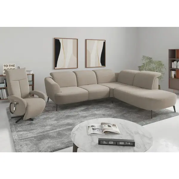 Sit & More ROHOVÁ SEDAČKA, textil, béžová