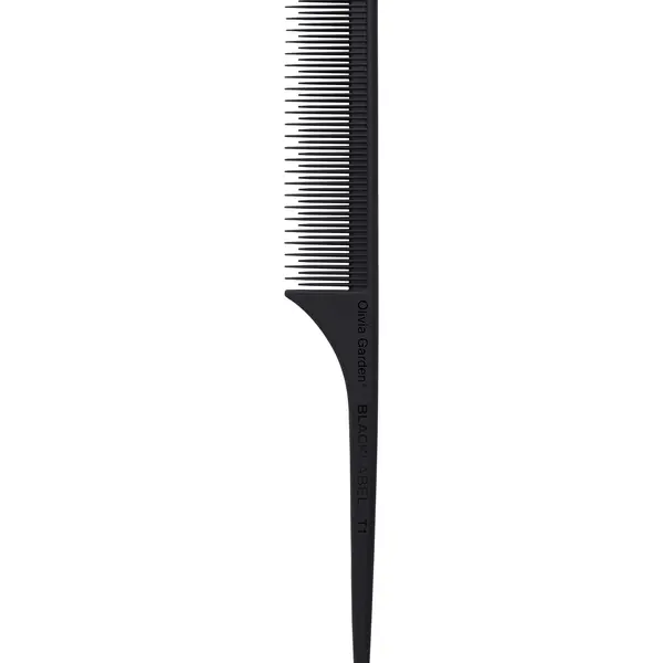 Karbonový hřeben na vlasy Olivia Garden Black Label Comb T1 - 23 cm (BLCT1) + dárek zdarma