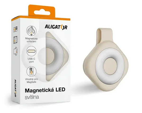 Svítilna LED, magnetická, béžová