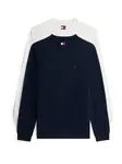 Tommy Jeans Tričko  námornícka modrá / biela