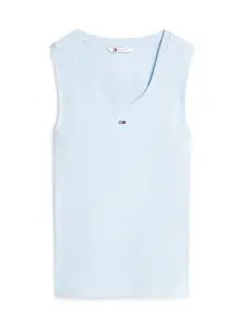 Tommy Jeans Top 'Slim Tank'  nebesky modrá