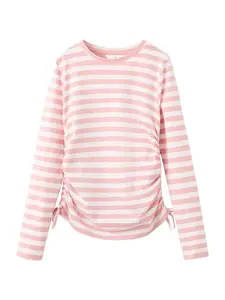 MANGO KIDS Tričko 'GAT'  ružová / biela