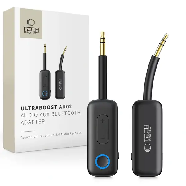 Tech-Protect AU02 AUX bluetooth audio adaptér, čierny