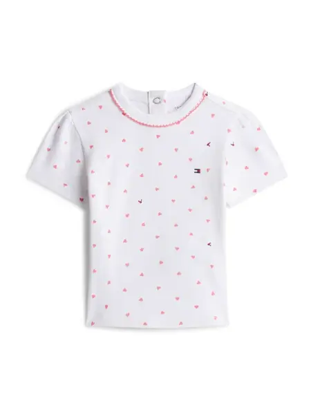 TOMMY HILFIGER Tričko  ružová / biela