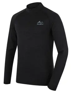 Husky Merow zip M XL, black Merino termoprádlo triko