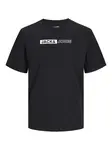 Jack & Jones Plus Tričko 'JJECORP'  čierna / biela
