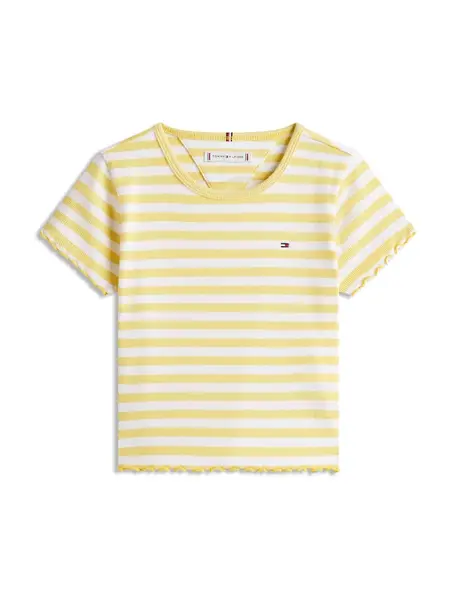 TOMMY HILFIGER Tričko 'ESSENTIAL'  citrónová / biela