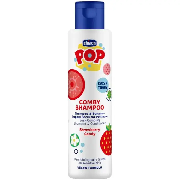 Chicco Pop Comby Shampoo & Conditioner šampon a kondicionér Strawberry 250 ml