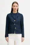 Tommy Hilfiger jednořadé sako dámské s příměsí lnu