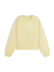 TOMMY HILFIGER Mikina  žltá / biela