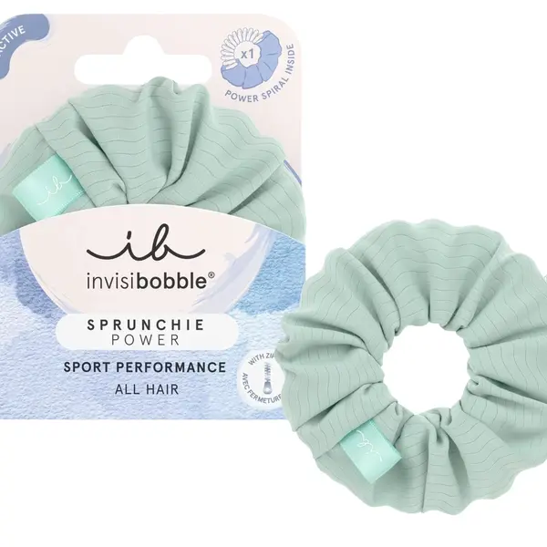 Ozdobná spirálová gumička do vlasů Invisibobble Sprunchie Power All In One - mentolová + dárek zdarma