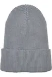 Ribbed knit cap made of recycled yarn grey