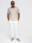 Ombre Classic knitted men's shirt with ribbed cuffs - light grey