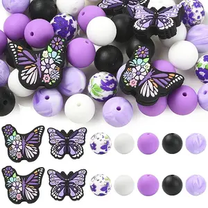 41Pcs 7 Styles Silicone Beads