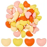 48Pcs 4 Colors Heart Silicone Focal Beads
