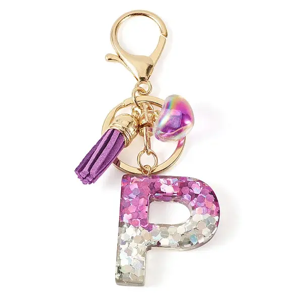 Alloy Resin Heart Keychains