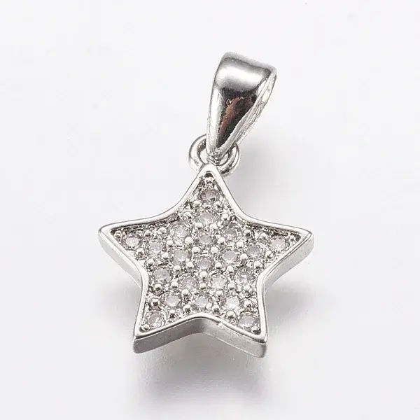 Brass Micro Pave Cubic Zirconia Charms