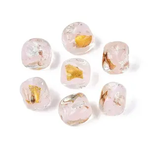 Handmade Gold & Silver Foil Glass Beads