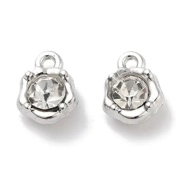 Rack Plating Alloy Rhinestone Charms