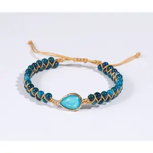 Heart Natural Imperial Jasper Beads Link Bracelets