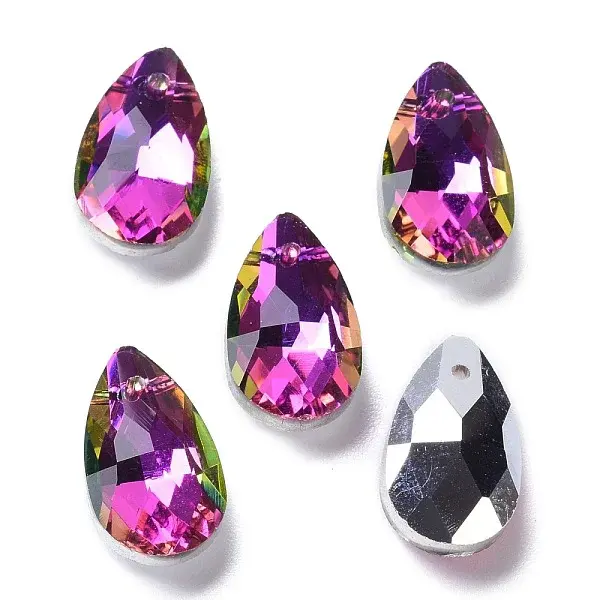 Faceted Teardrop Glass Pendants