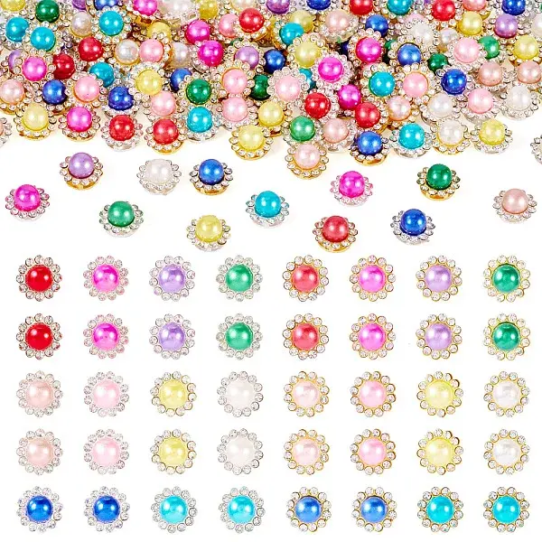 200Pcs 20 Colors Alloy Rhinestone Cabochons