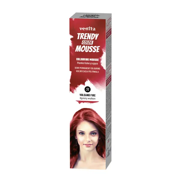 Barevné pěnové tužidlo Venita Trendy Color Mousse Volcano Fire - 75 ml, ohnivě červená (31VF)