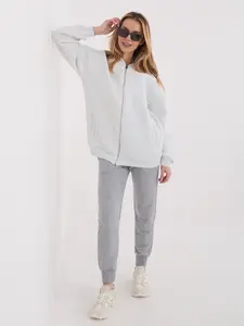 Světle šedá mikina na zip
