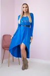 Šaty s ozdobným páskem a nápisem mauve-blue