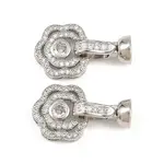 Brass Micro Pave Clear Cubic Zirconia Fold Over Clasps