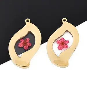 304 Stainless Steel Epoxy Resin Pendants