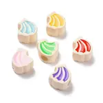 Rubberized Style Acrylic European Beads