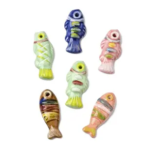 Hand-Painted Porcelain Big Pendants