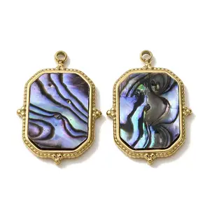 303 Stainless Steel & Natural Paua Shell Pendants