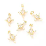 Brass Micro Pave Clear Cubic Zirconia Pendants