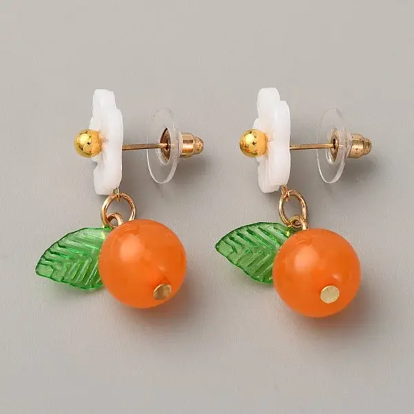 Resin Dangle Stud Earrings