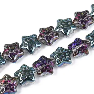 Electroplate Transparent Glass Beads Strands