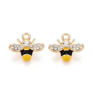 Alloy Rhinestone and Enamel Pendants