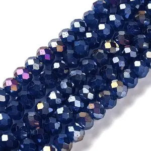 Baking Electroplate Glass Beads Strands