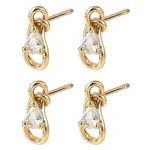 SHEGRACE Teardrop Brass Micro Pave Clear Cubic Zirconia Stud Earrings