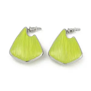 Brass Enamel Stud Earrings