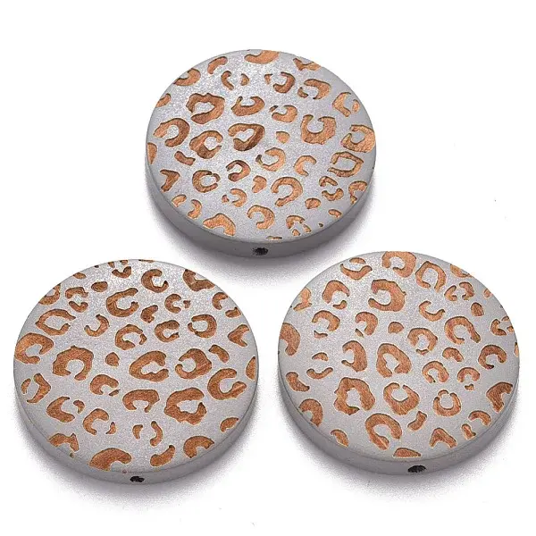 Painted Natural Wood Beads