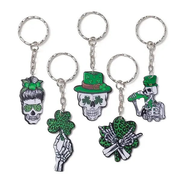 Saint Patrick's Day Printed Acrylic Pendants Keychain