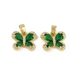 Brass Micro Pave Cubic Zirconia Charms