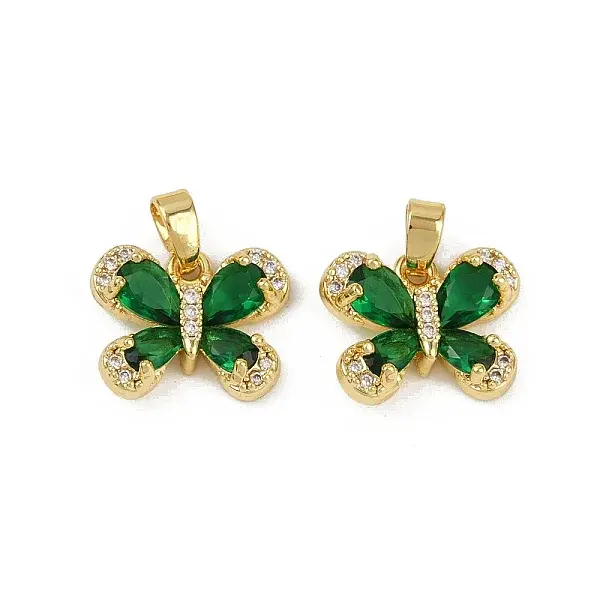 Brass Micro Pave Cubic Zirconia Charms