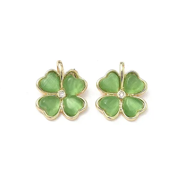 Brass Micro Pave Cubic Zirconia Pendants
